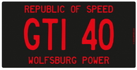 GTI35 US License Plate GTI40